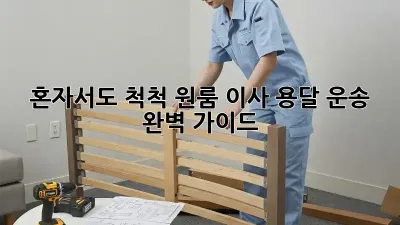 혼자서도 척척! 원룸 이사 용달 운송 완벽 가이드