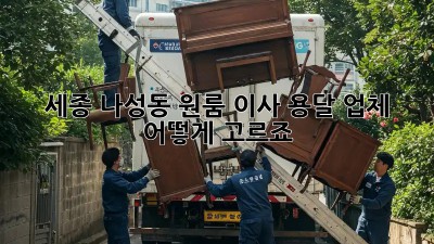 세종 나성동 원룸 이사, 용달 업체 어떻게 고르죠?